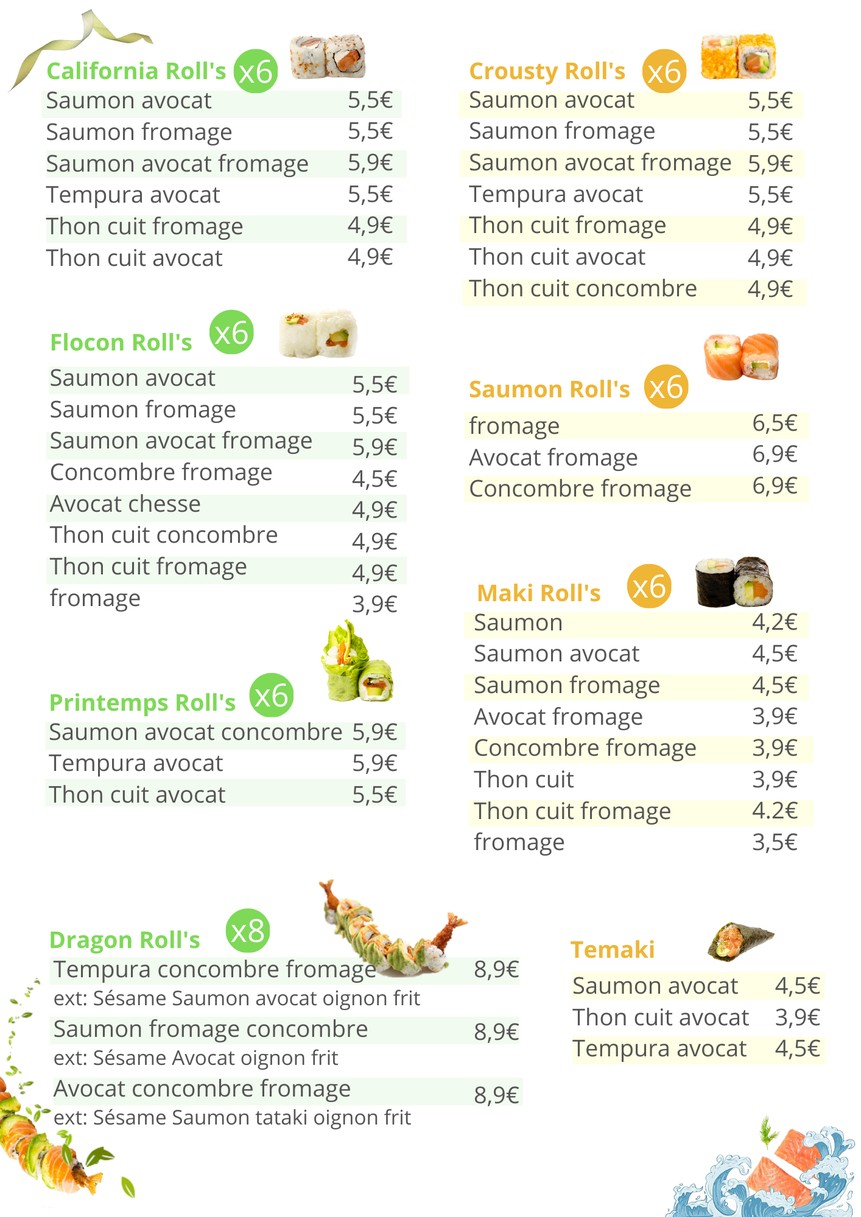Infinity Sushi & Asian Fusion menu 3