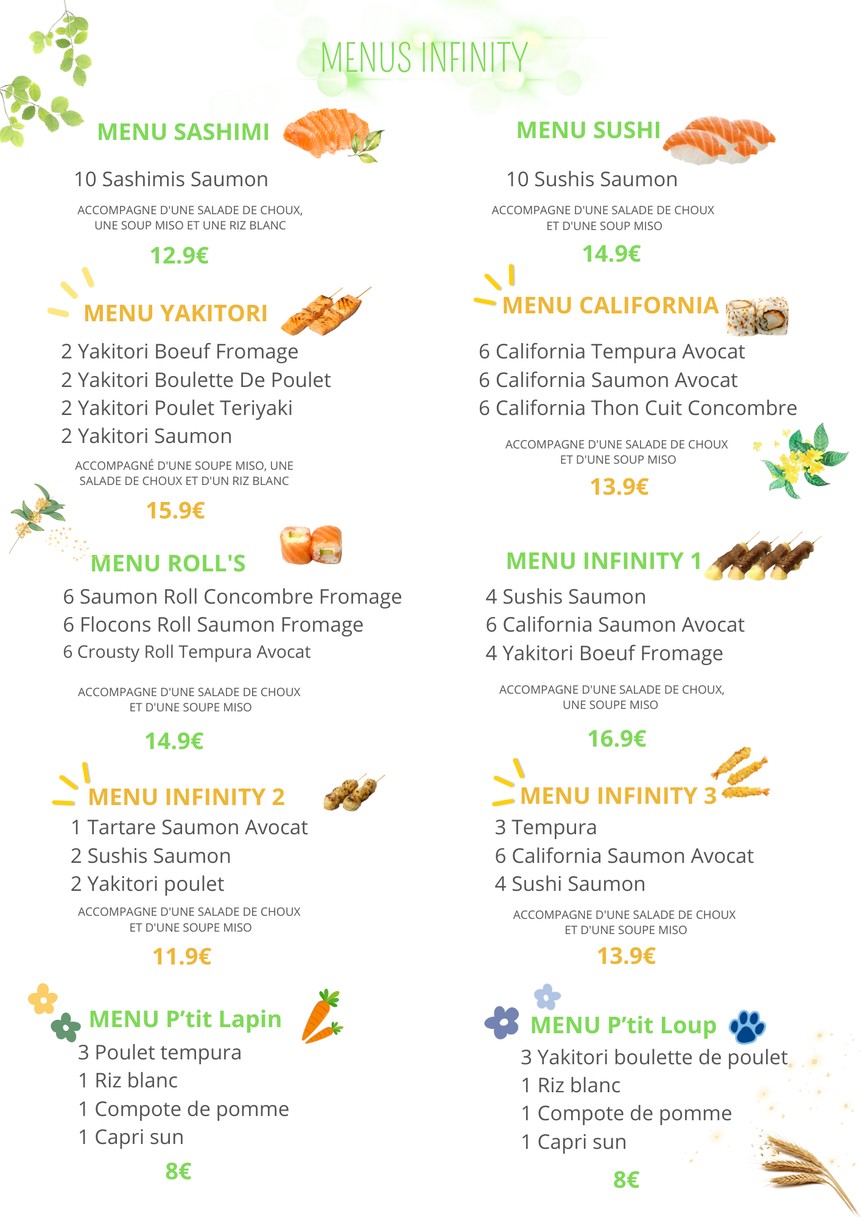 Infinity Sushi & Asian Fusion menu 4