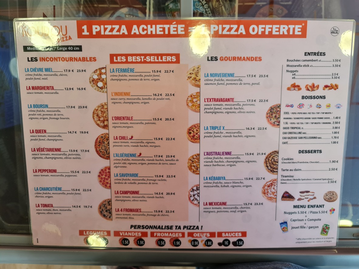 Koudou Pizza / Le spécial menu 1