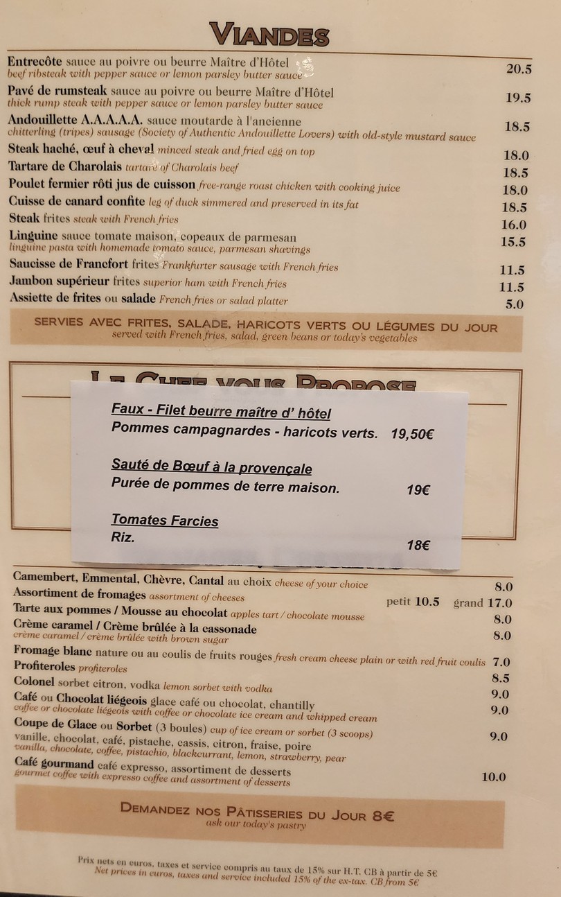 La Favorite menu 2