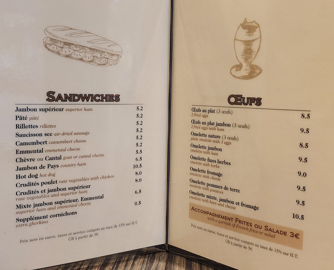 La Favorite menu 3