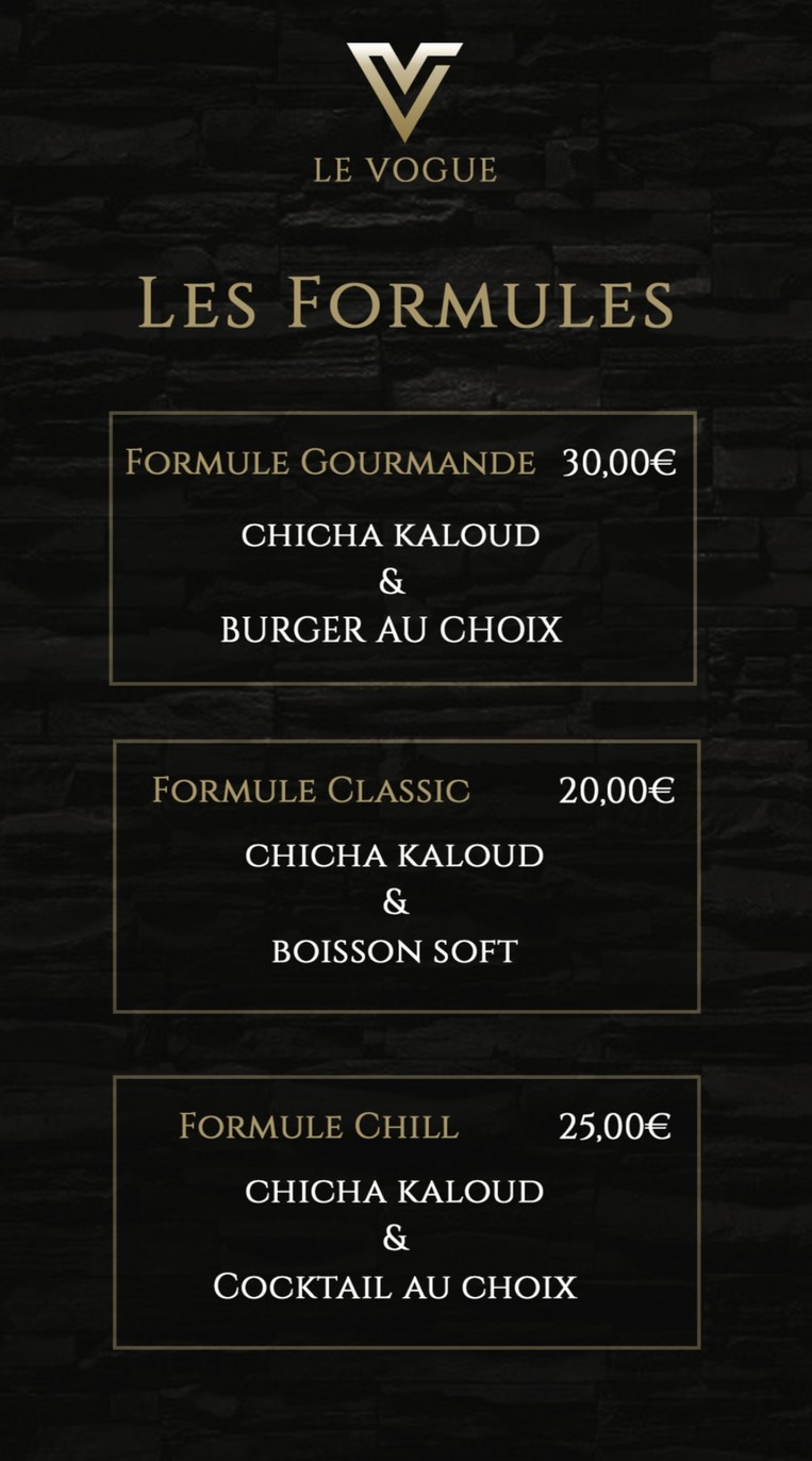 Le vogue menu 1