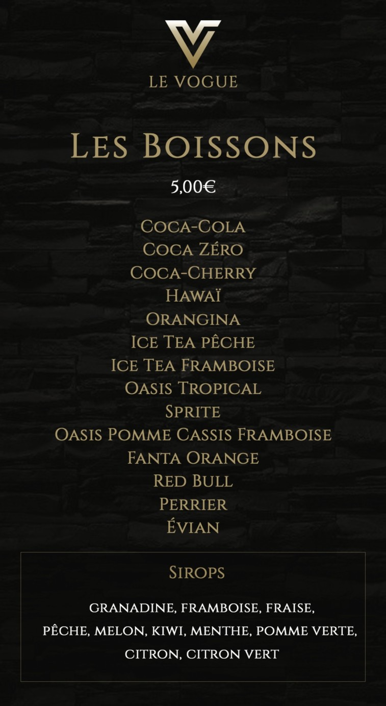 Le vogue menu 6