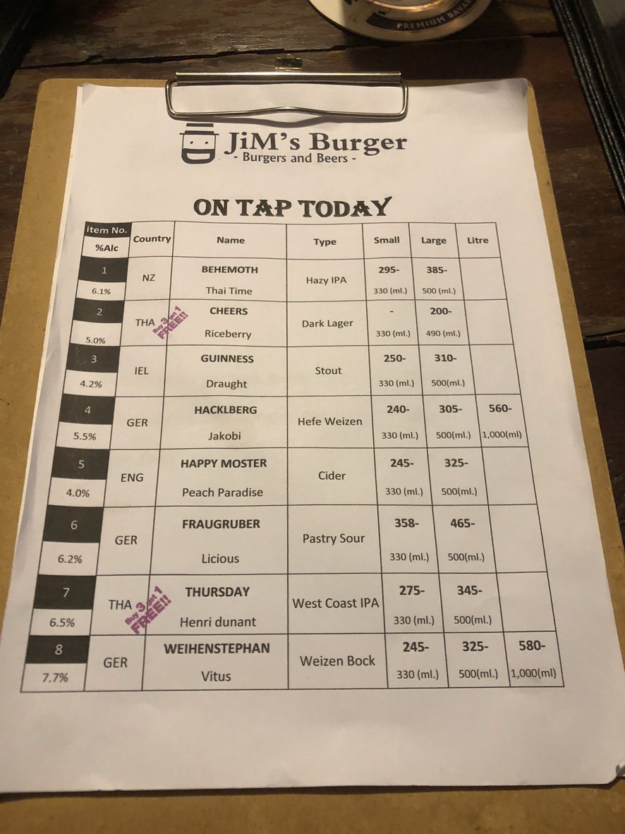Jim's Burger menu 6