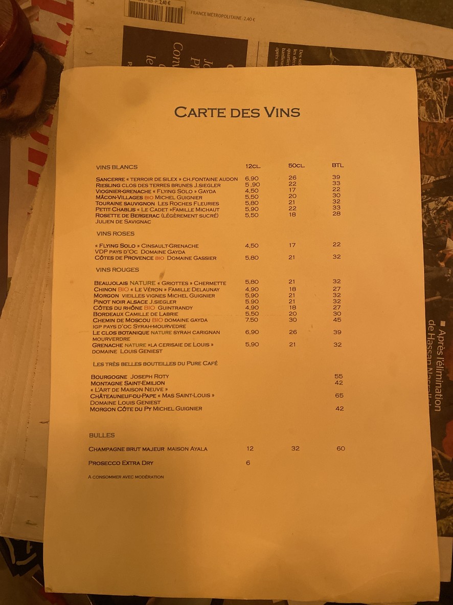 Le Pure Café menu 2