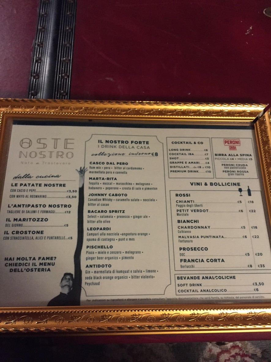 Oste nostro menu 5