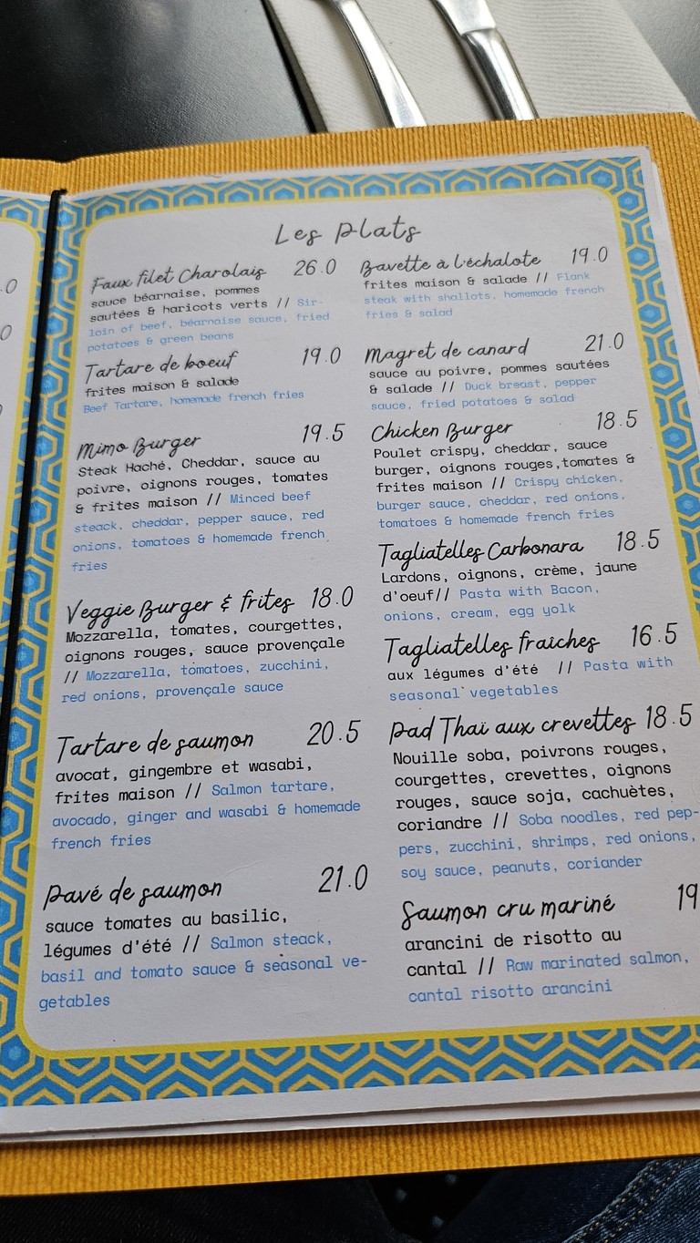 Le Mimosa menu 2