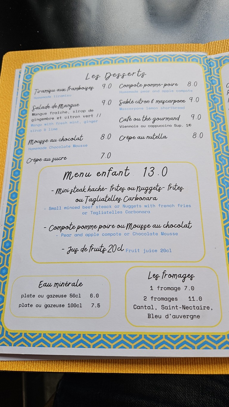 Le Mimosa menu 3