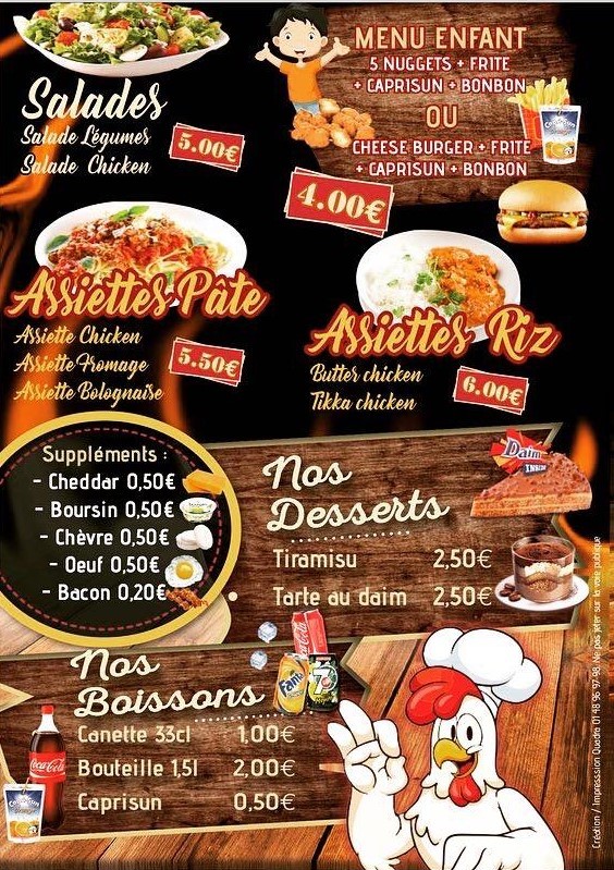 O'Pacha Chicken Drancy menu 3