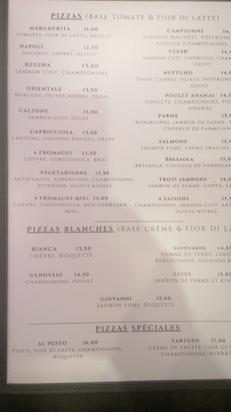 Restaurant César menu 2