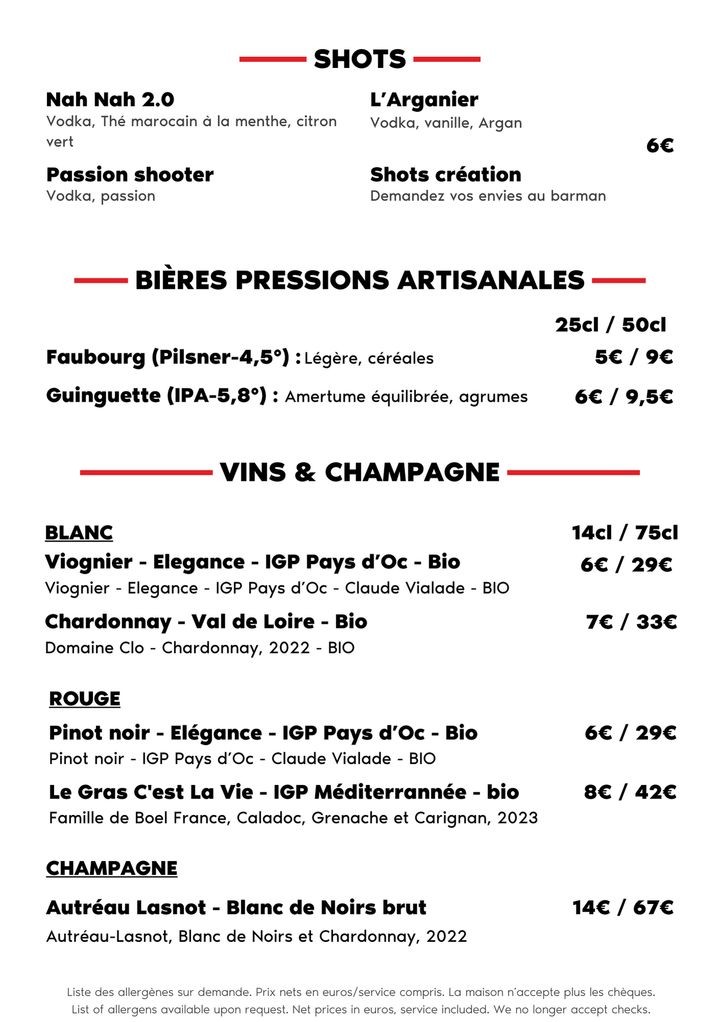 LE DIMA Bar à cocktails menu 3