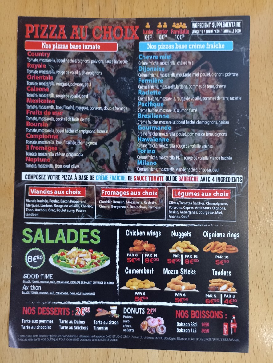Good Time menu 2