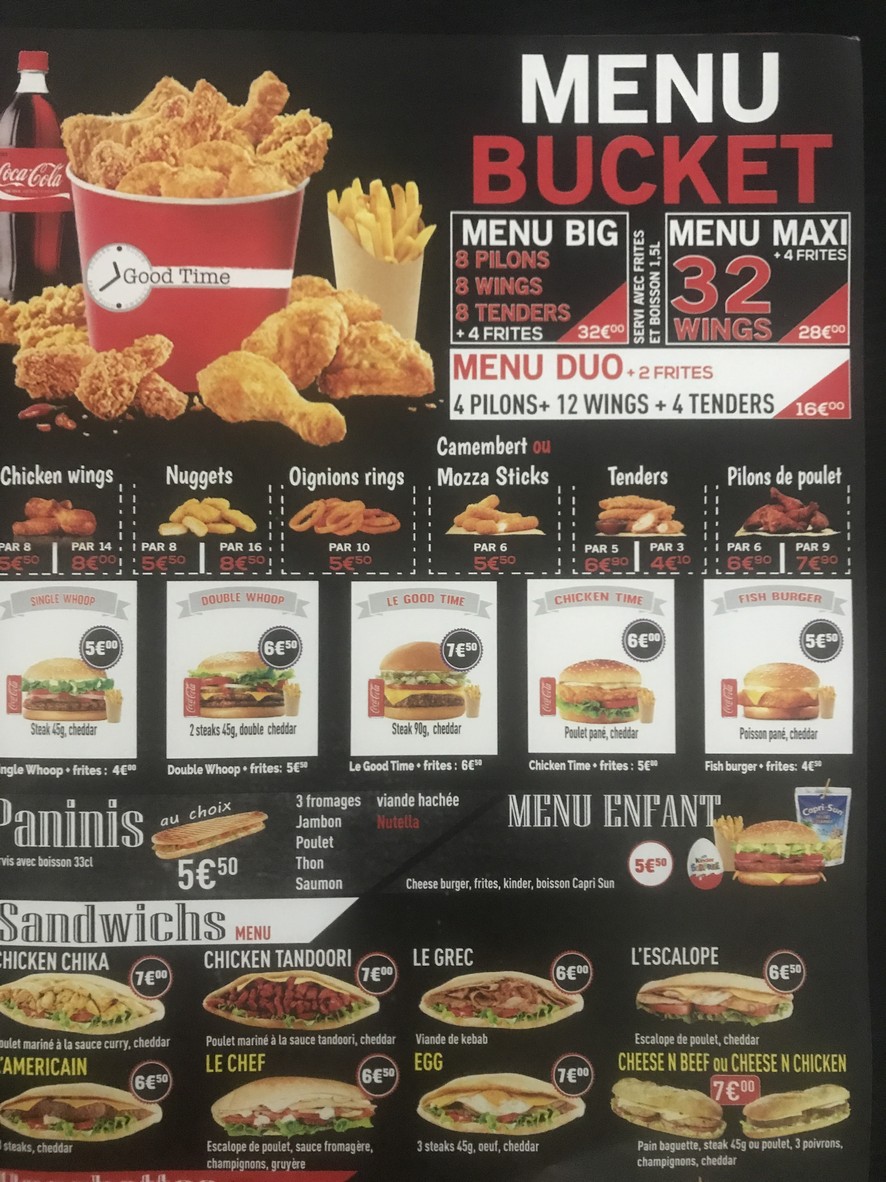 Good Time menu 5