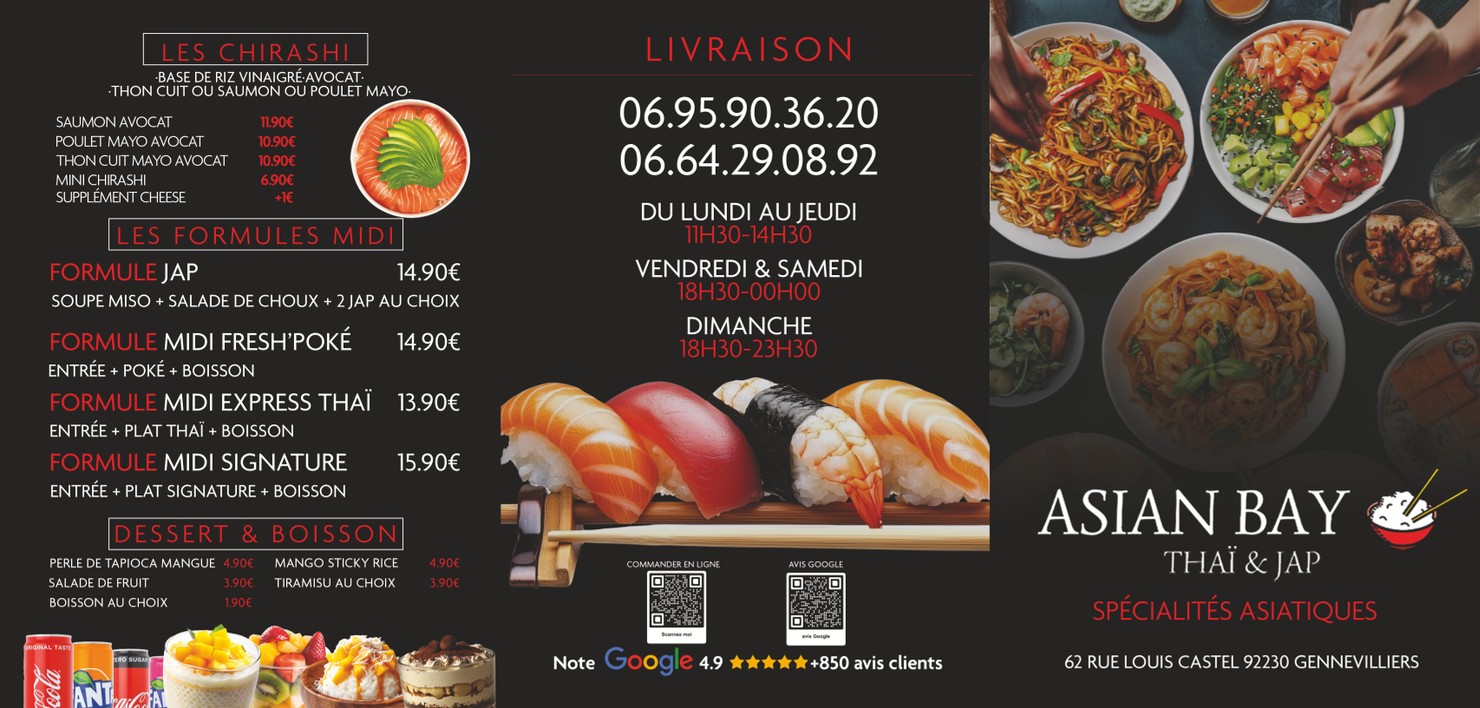 ASIAN BAY | THAÏ & JAP menu 2