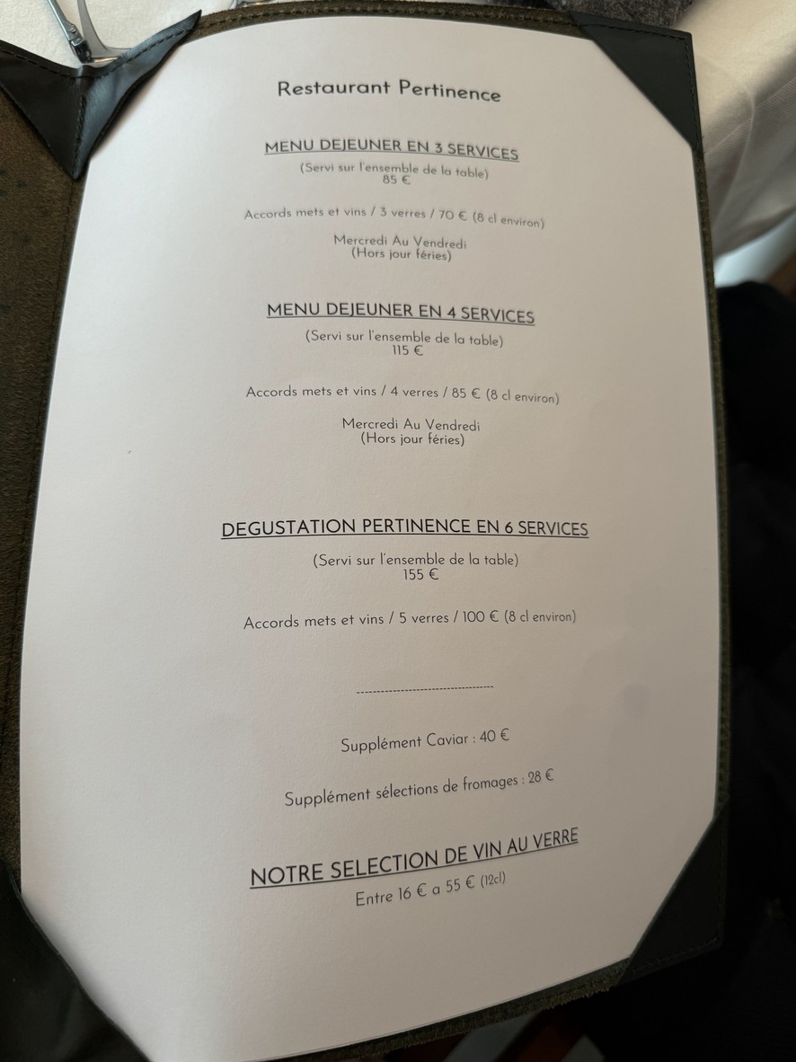 Pertinence menu 1