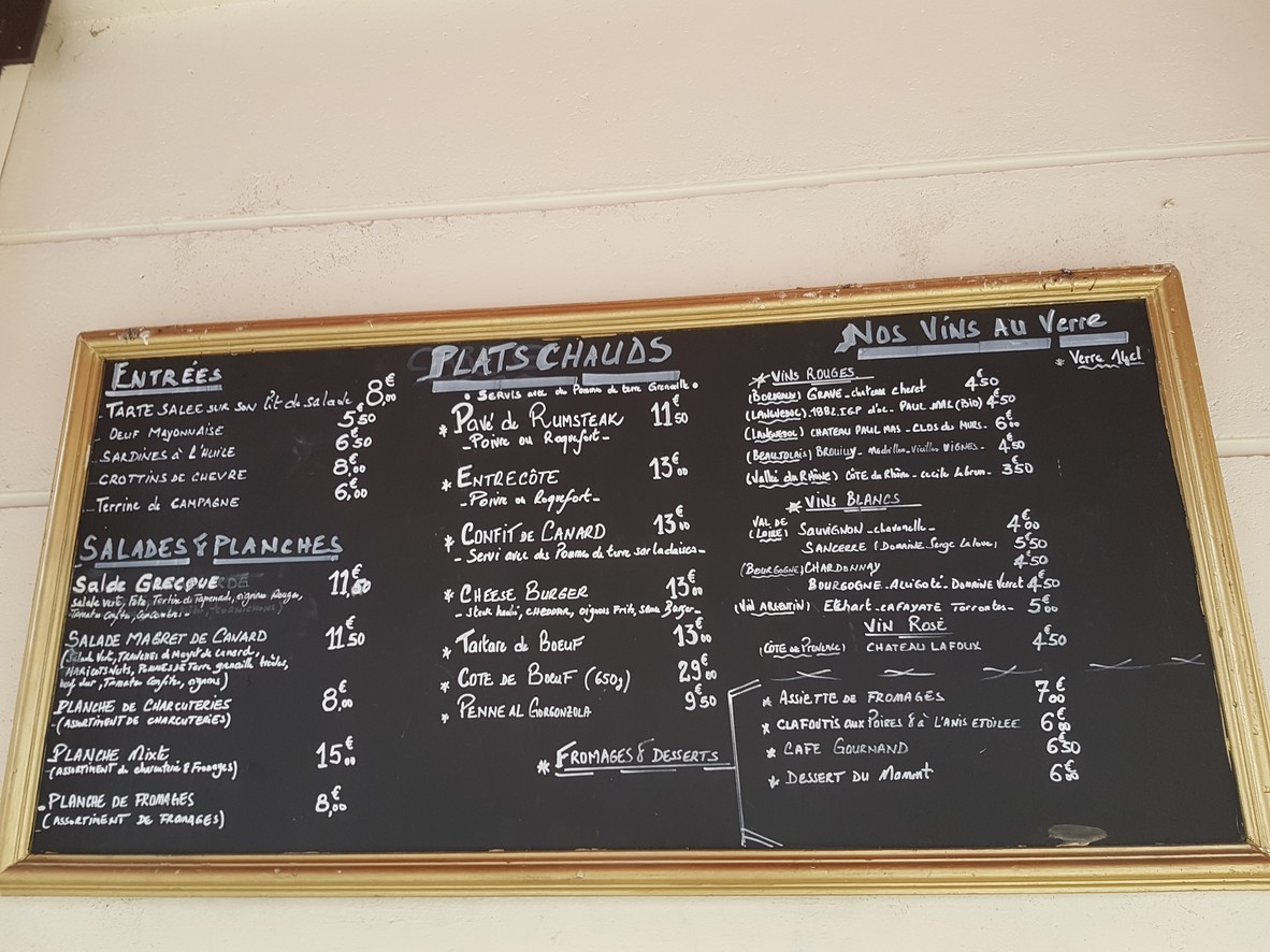 Chez Mme Gen menu 1