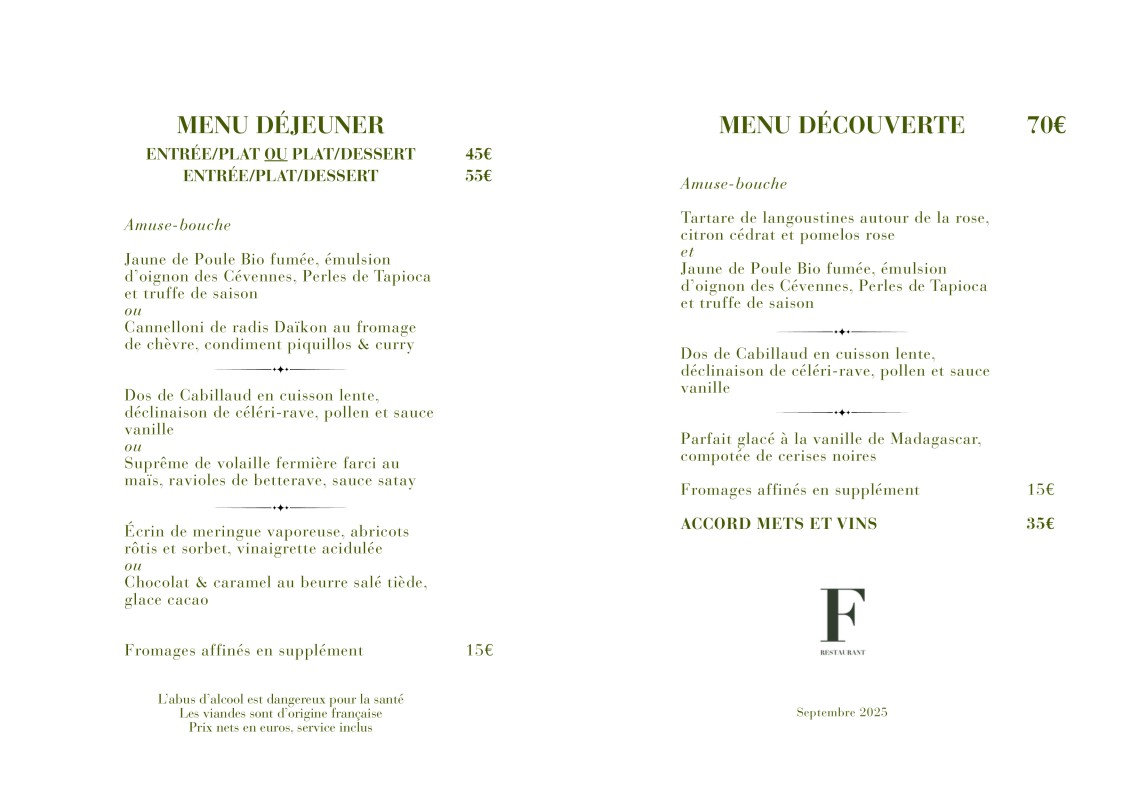Restaurante F menu 1
