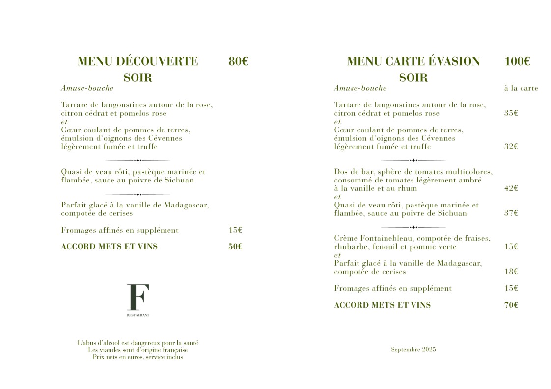 Restaurante F menu 2