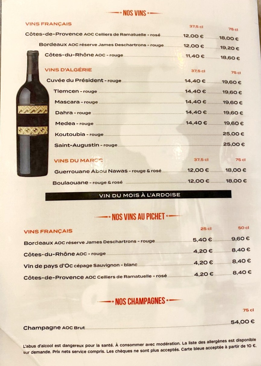 La Mascotte menu 4