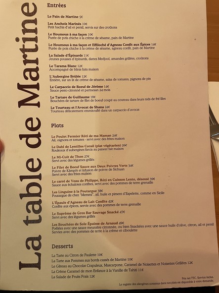 La Table de Martine