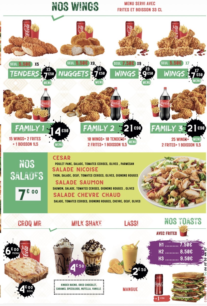 Saveur de Montreuil menu 2