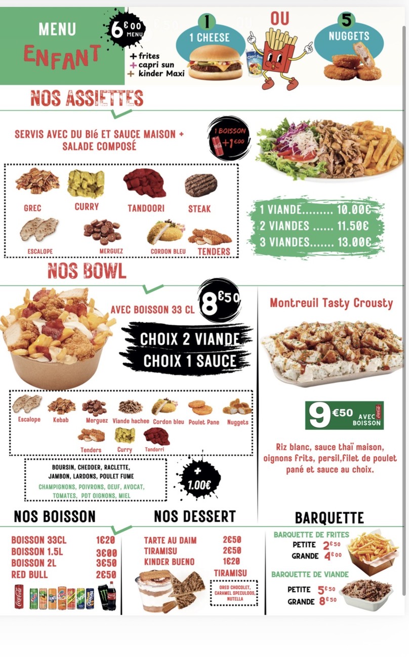 Saveur de Montreuil menu 3