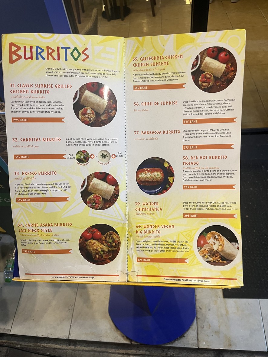 Sunrise Tacos at Silom menu 4