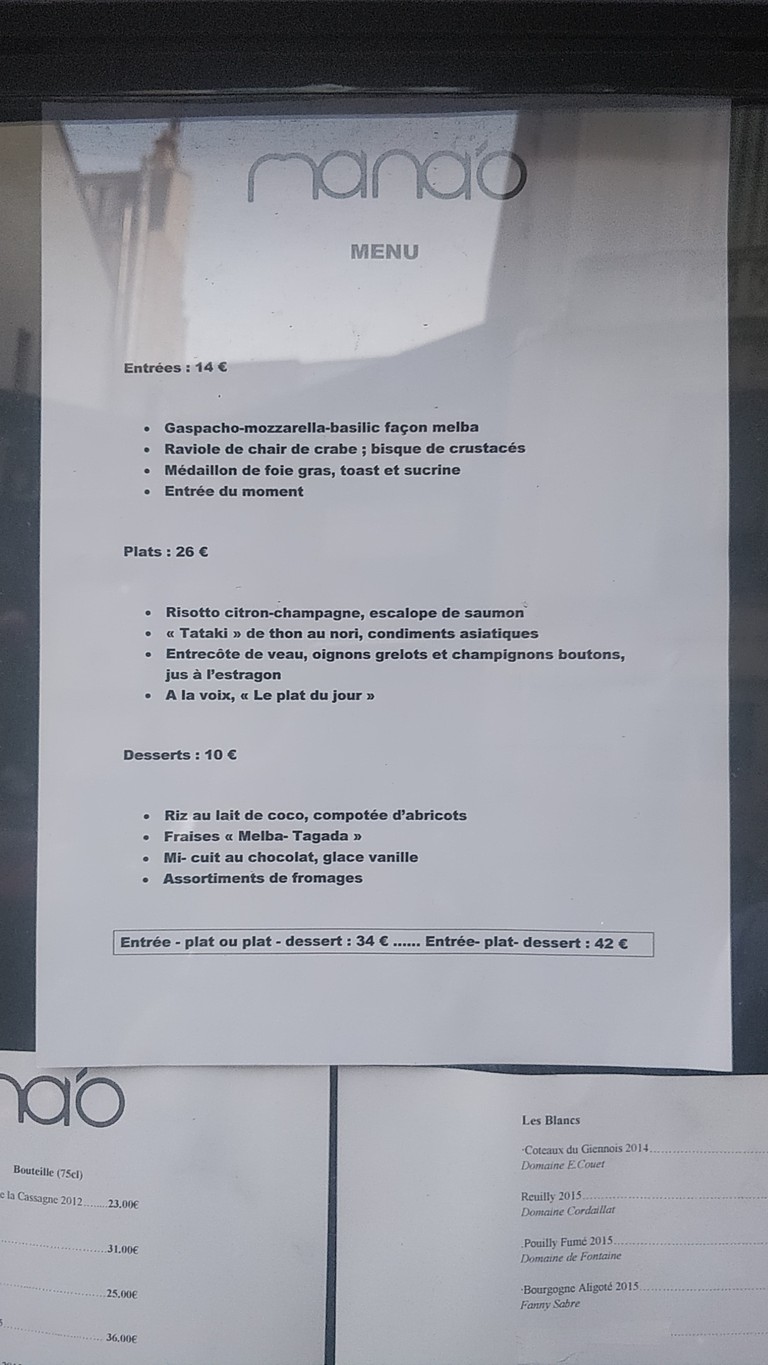 Le mana'o menu 1