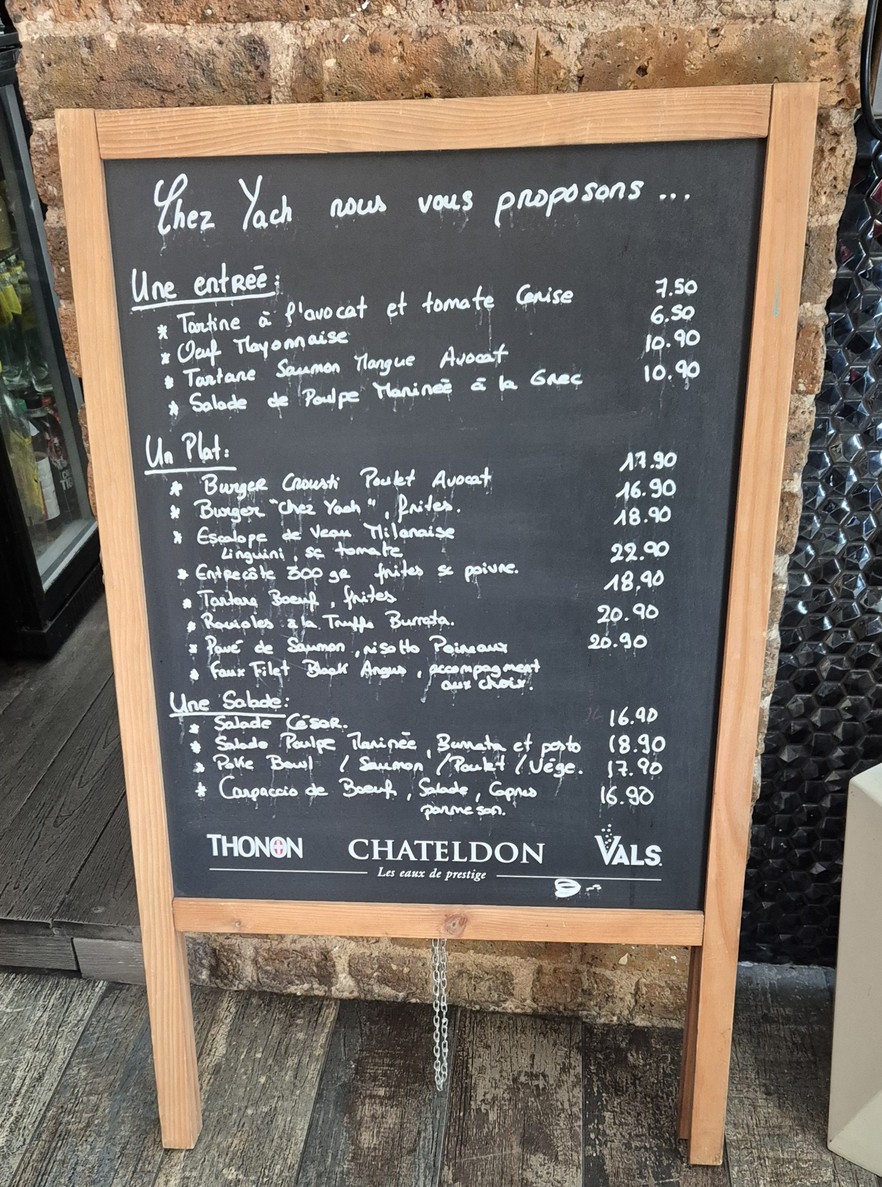 Chez Yach Restaurant menu 2