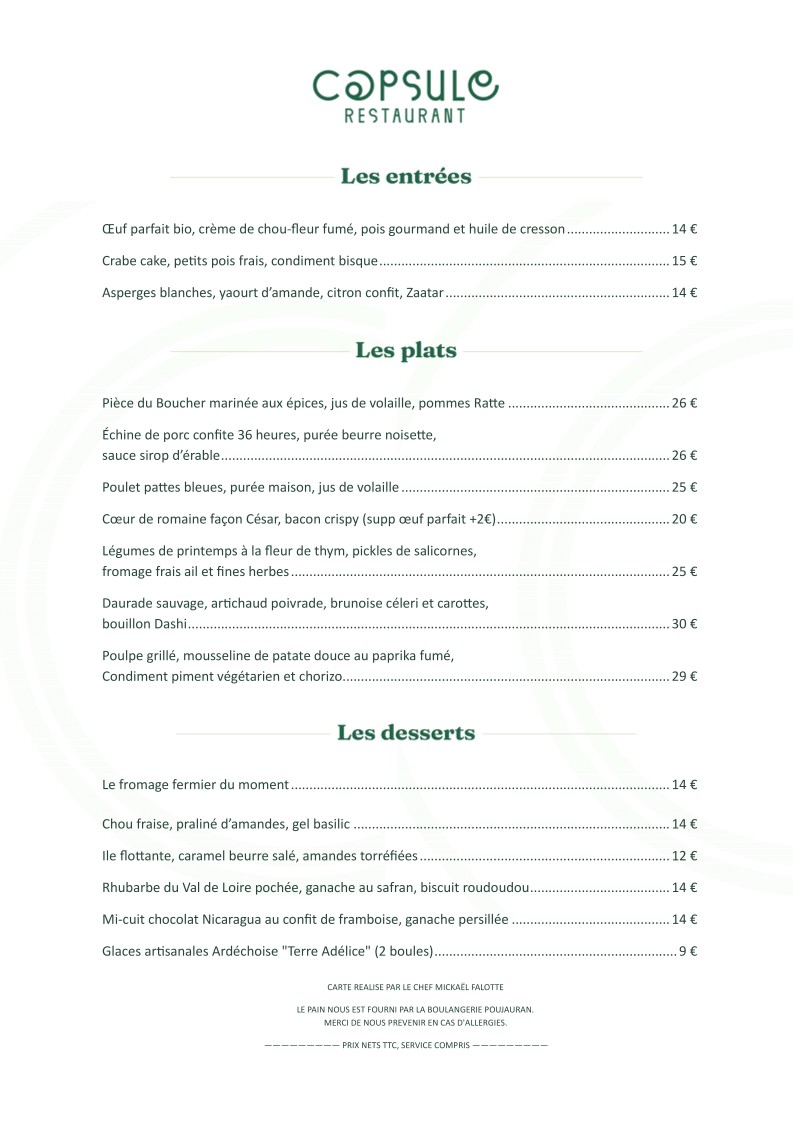 Capsule menu 1