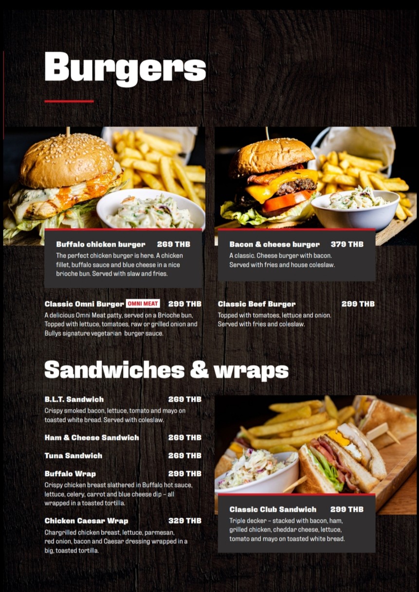 Bully's menu 4