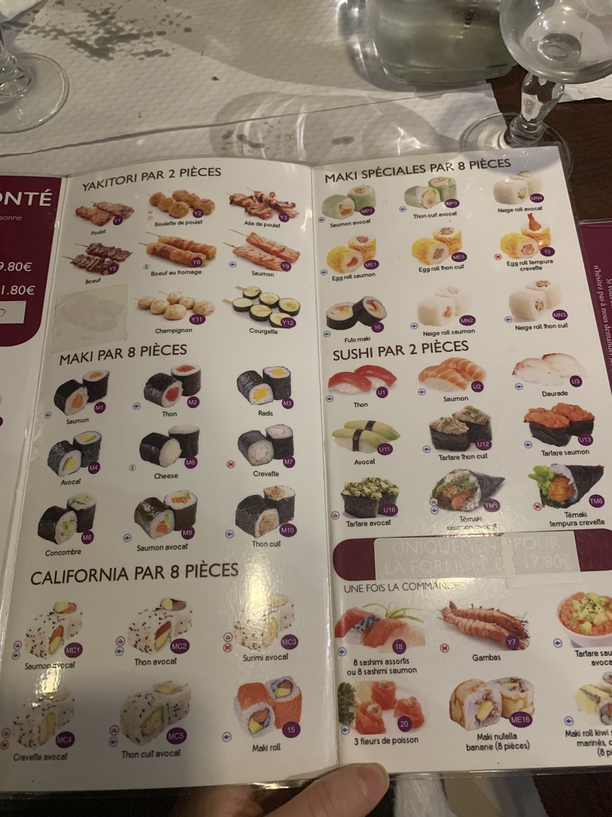 SUSHI SEVA menu 2