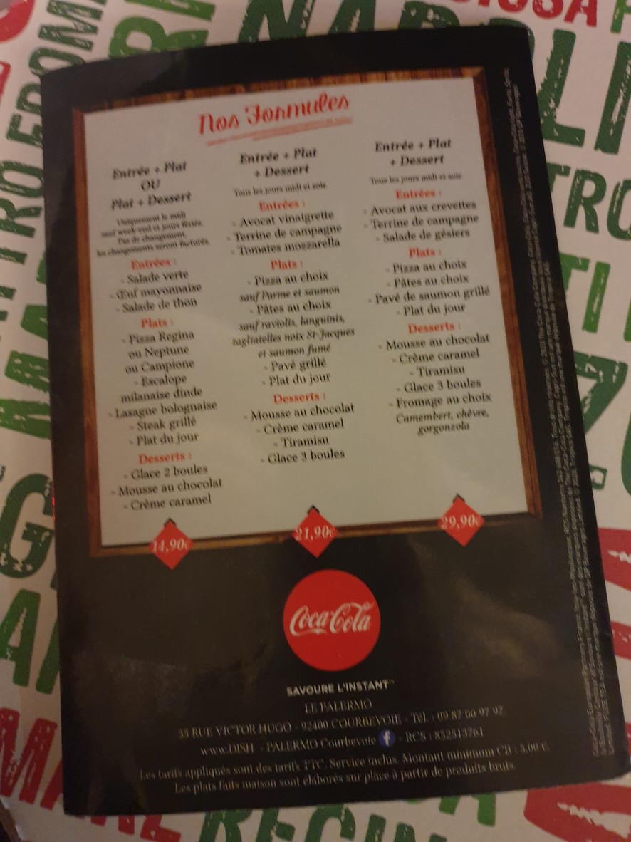 PALERMO menu 1