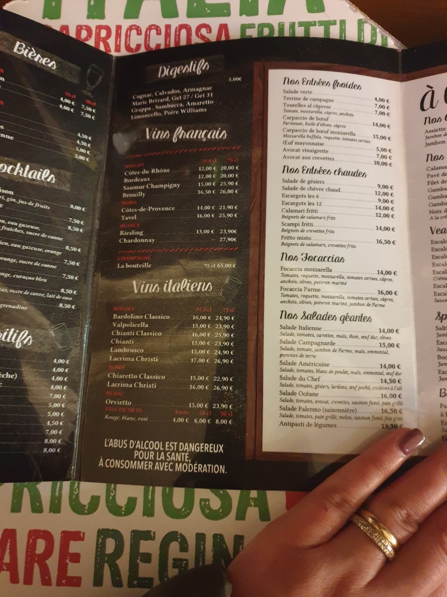 PALERMO menu 3