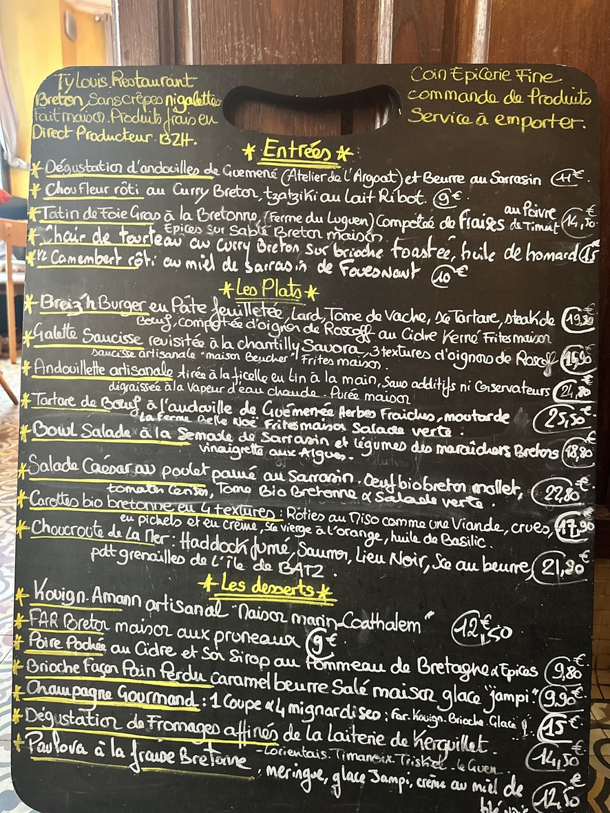 Ty Louis - Restaurante Bretón París 12 menu 1