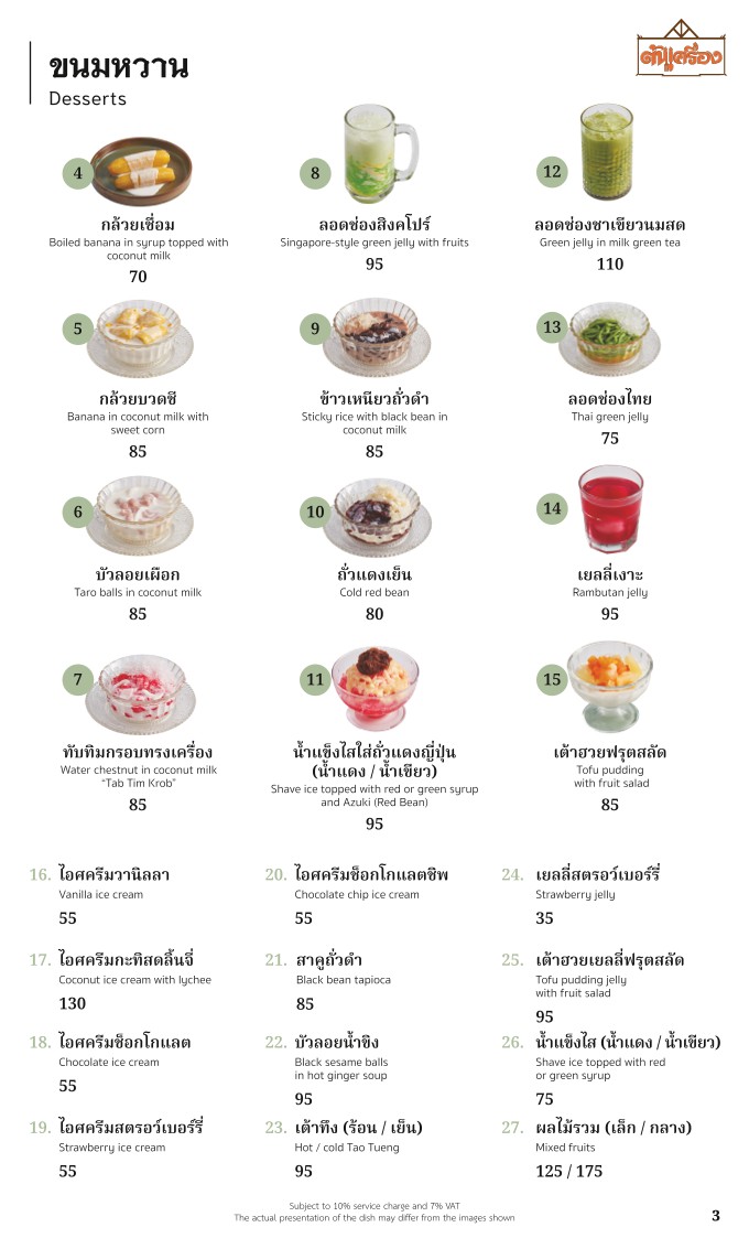 Thonkrueng Restaurant menu 2
