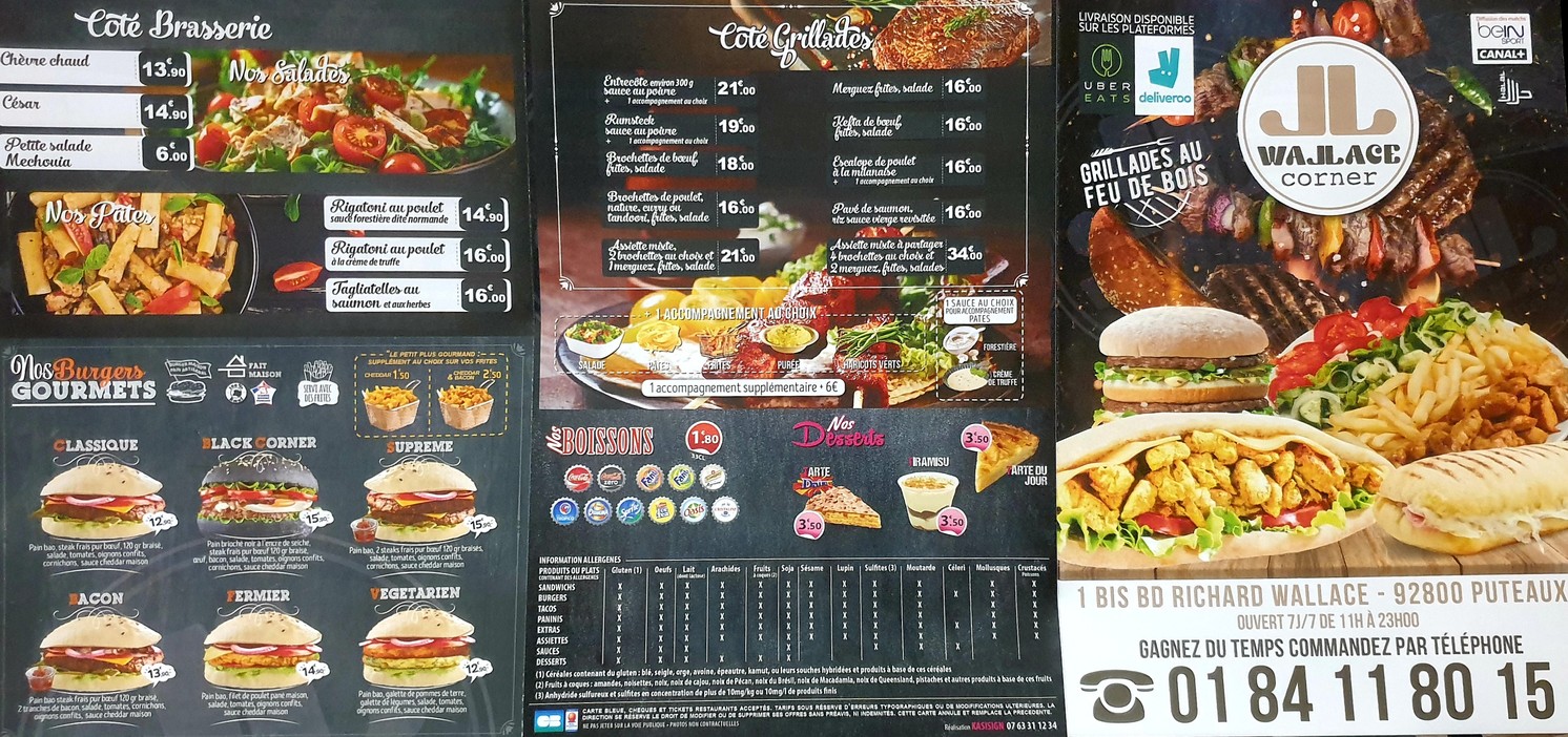Wallace Corner menu 2