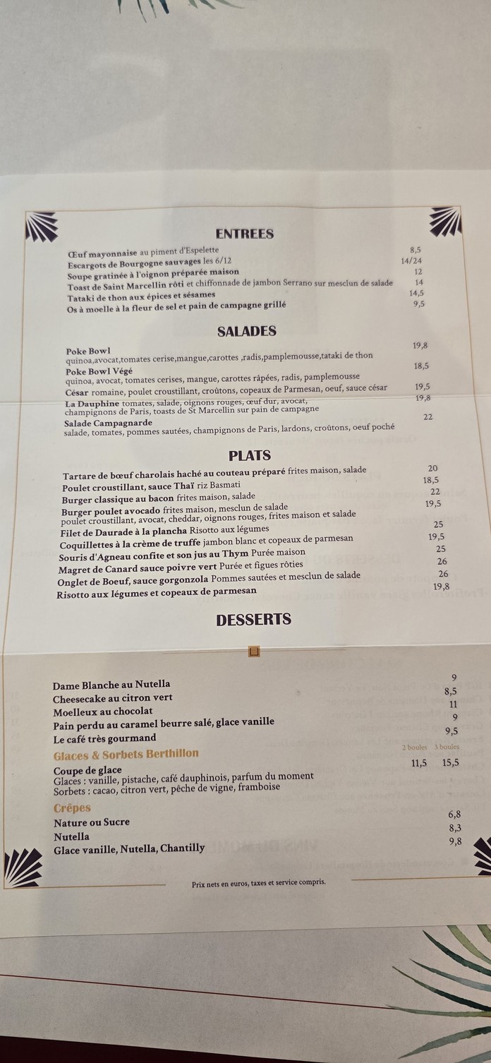 La Dauphine menu 2
