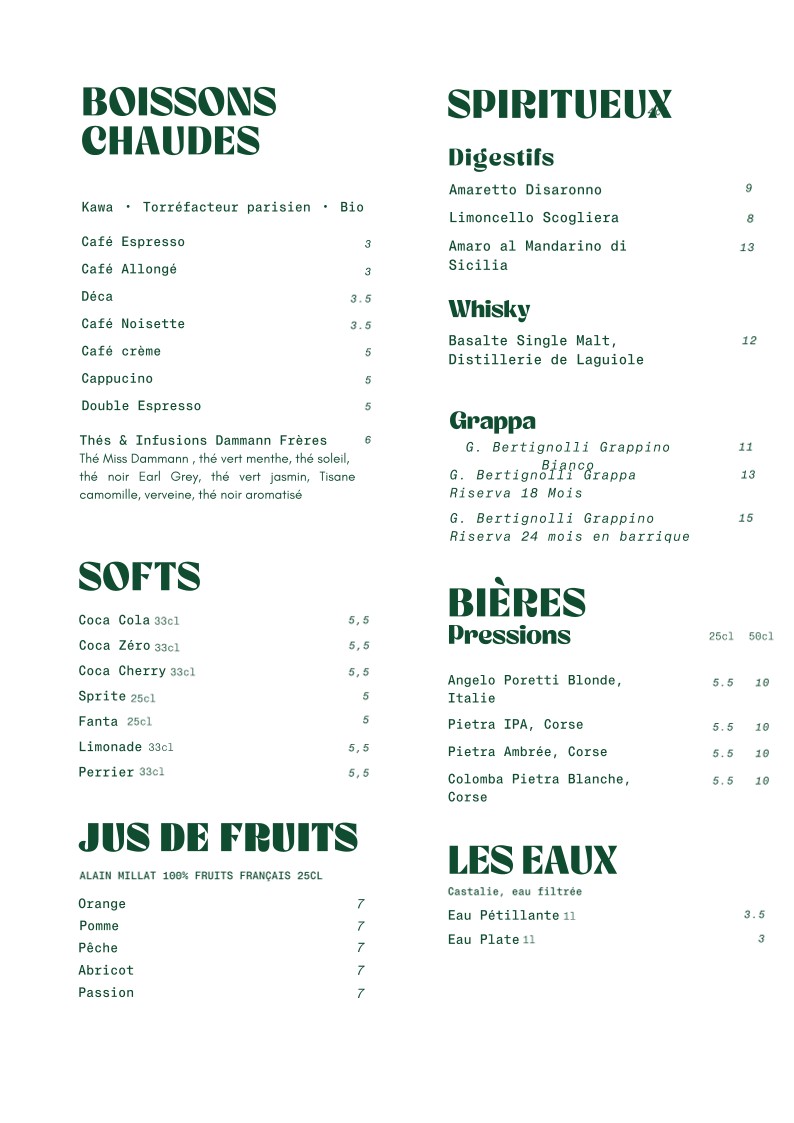 Laïa Voltaire menu 3