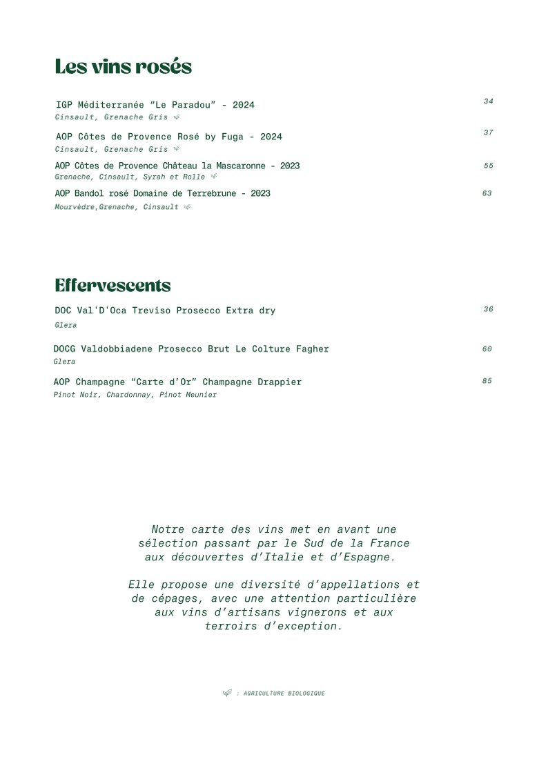 Laïa Voltaire menu 6