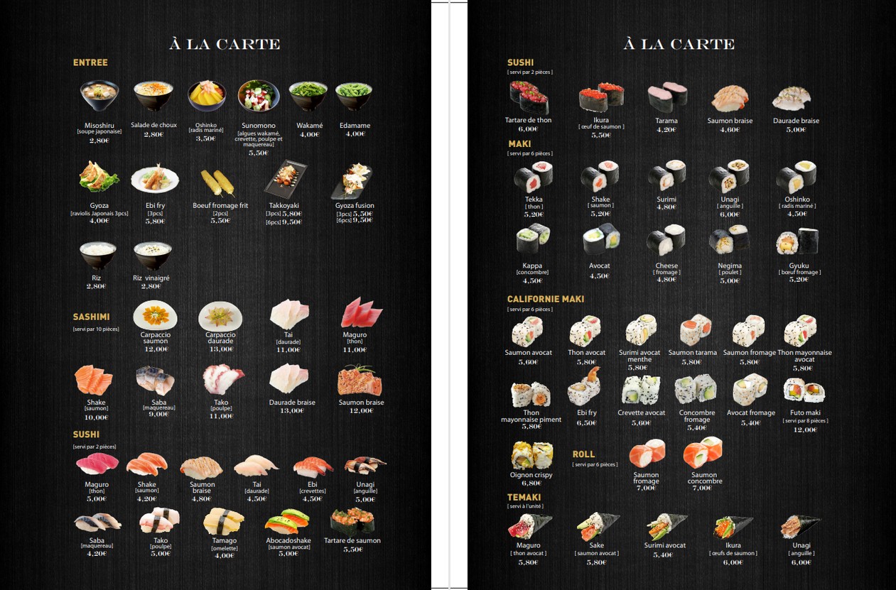 Akasen la Ligne Rouge menu 1