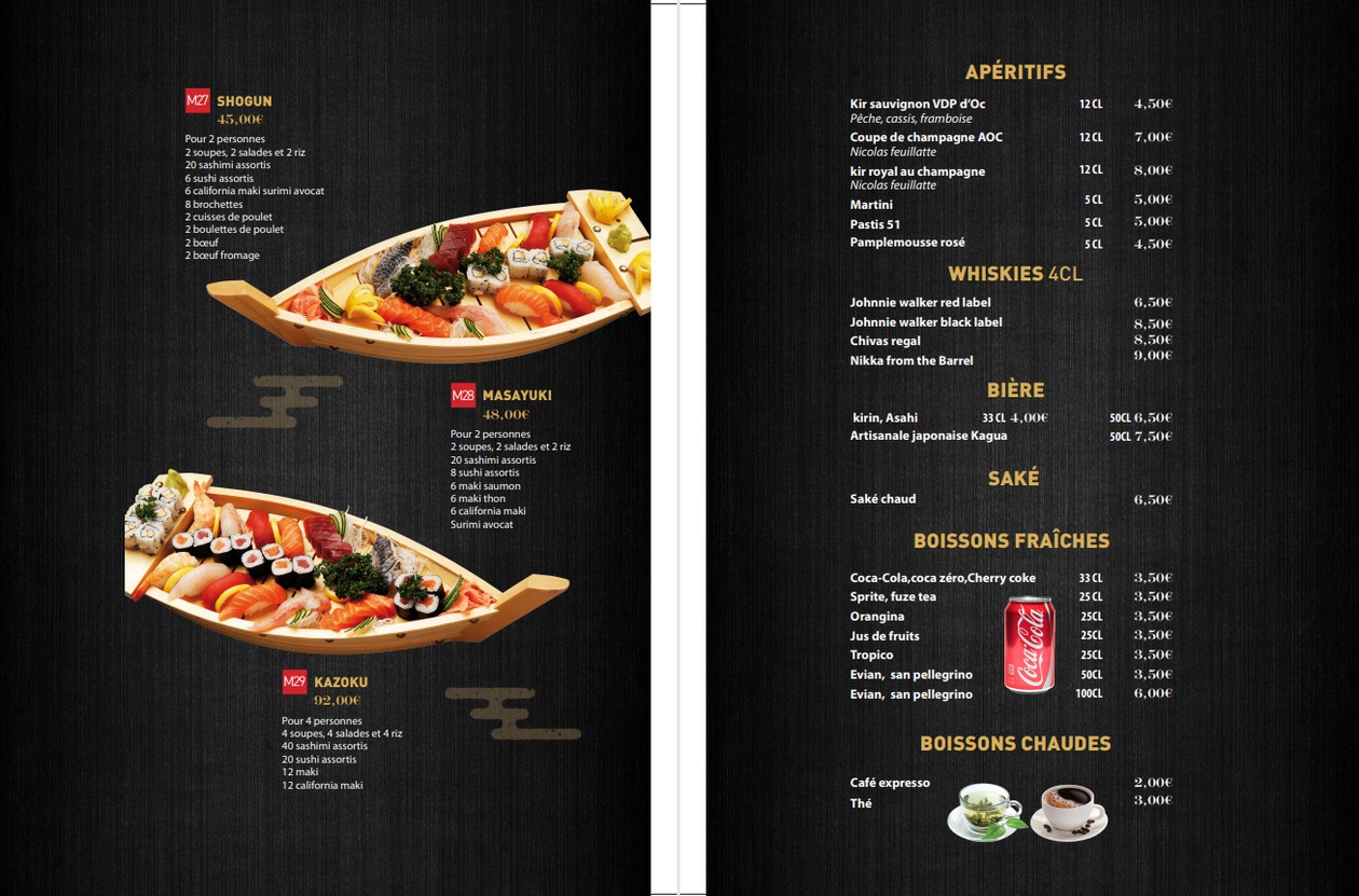 Akasen la Ligne Rouge menu 6