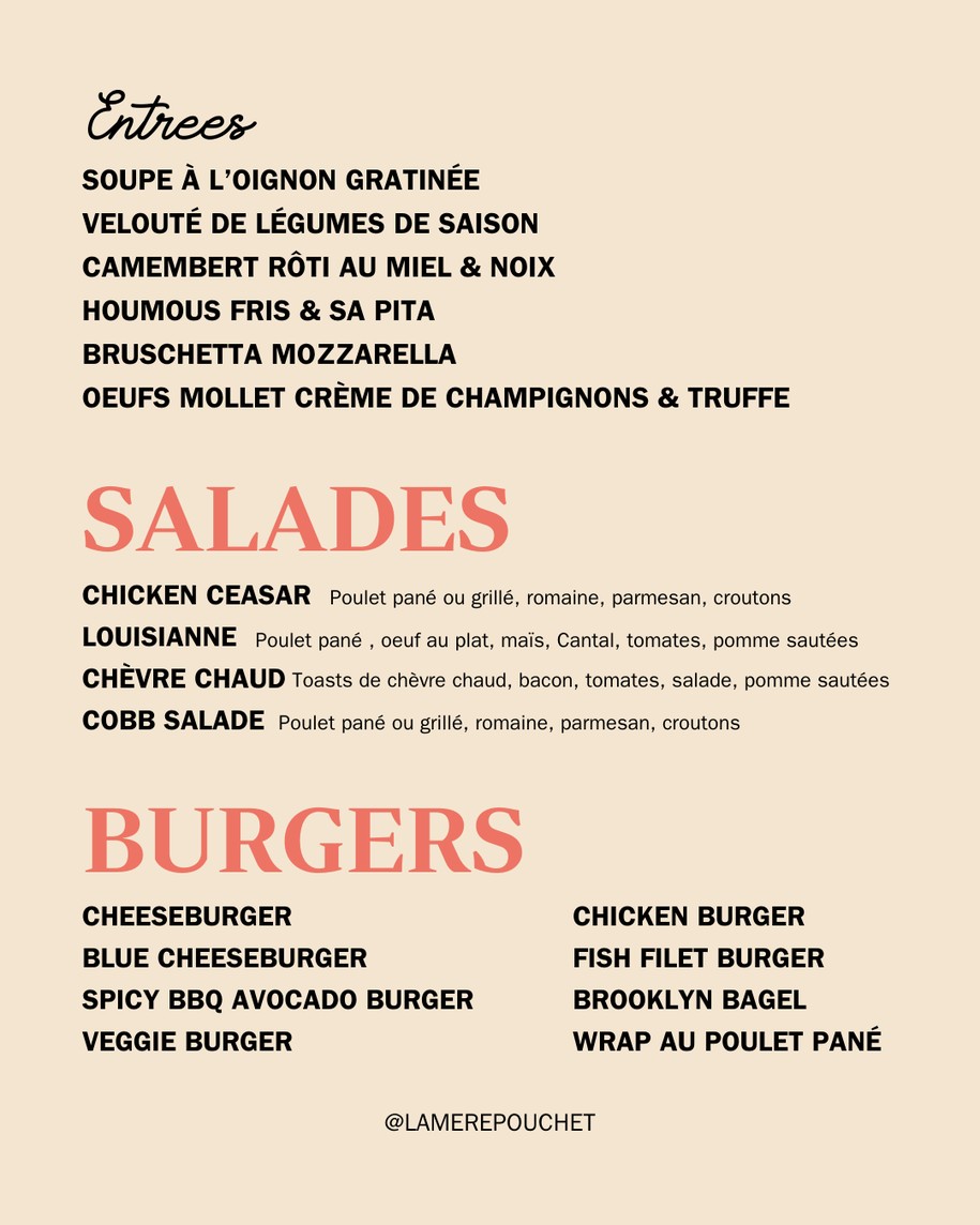 La Mère Pouchet menu 2