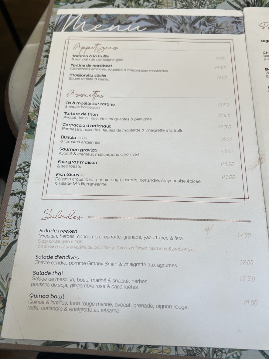 Benedict menu 1