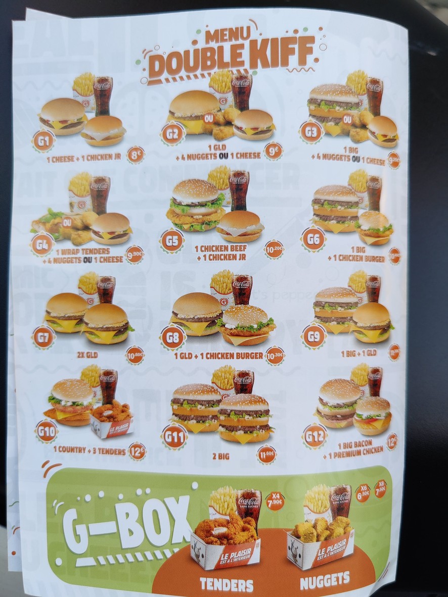 G La Dalle menu 2