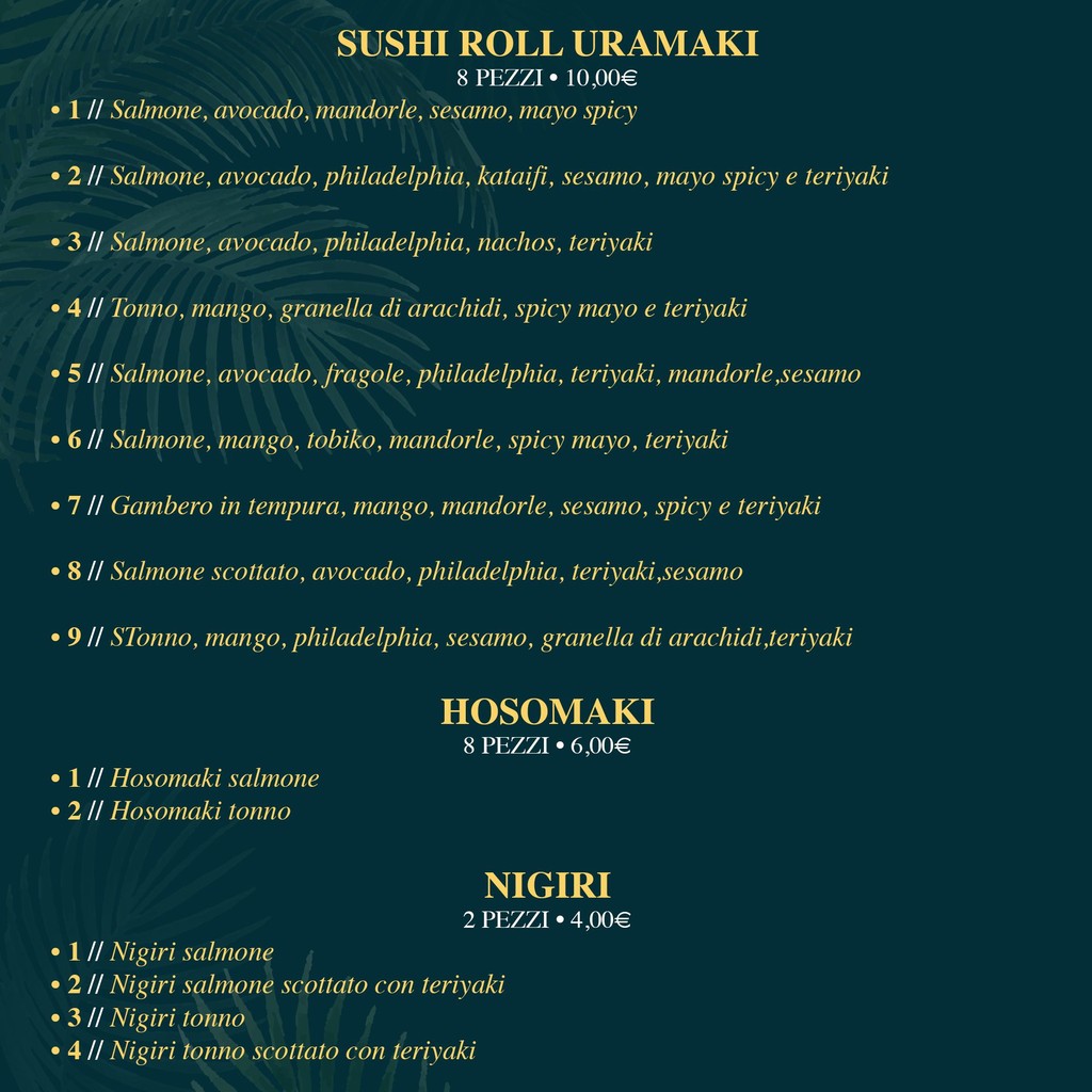 Palma Pokè & Sushi menu 2