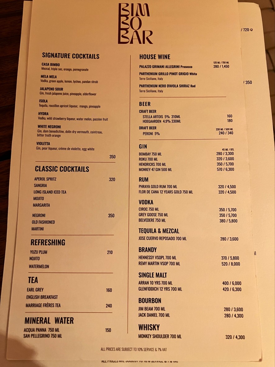 Bimbo Mediterranean Restaurant & Bar menu 2