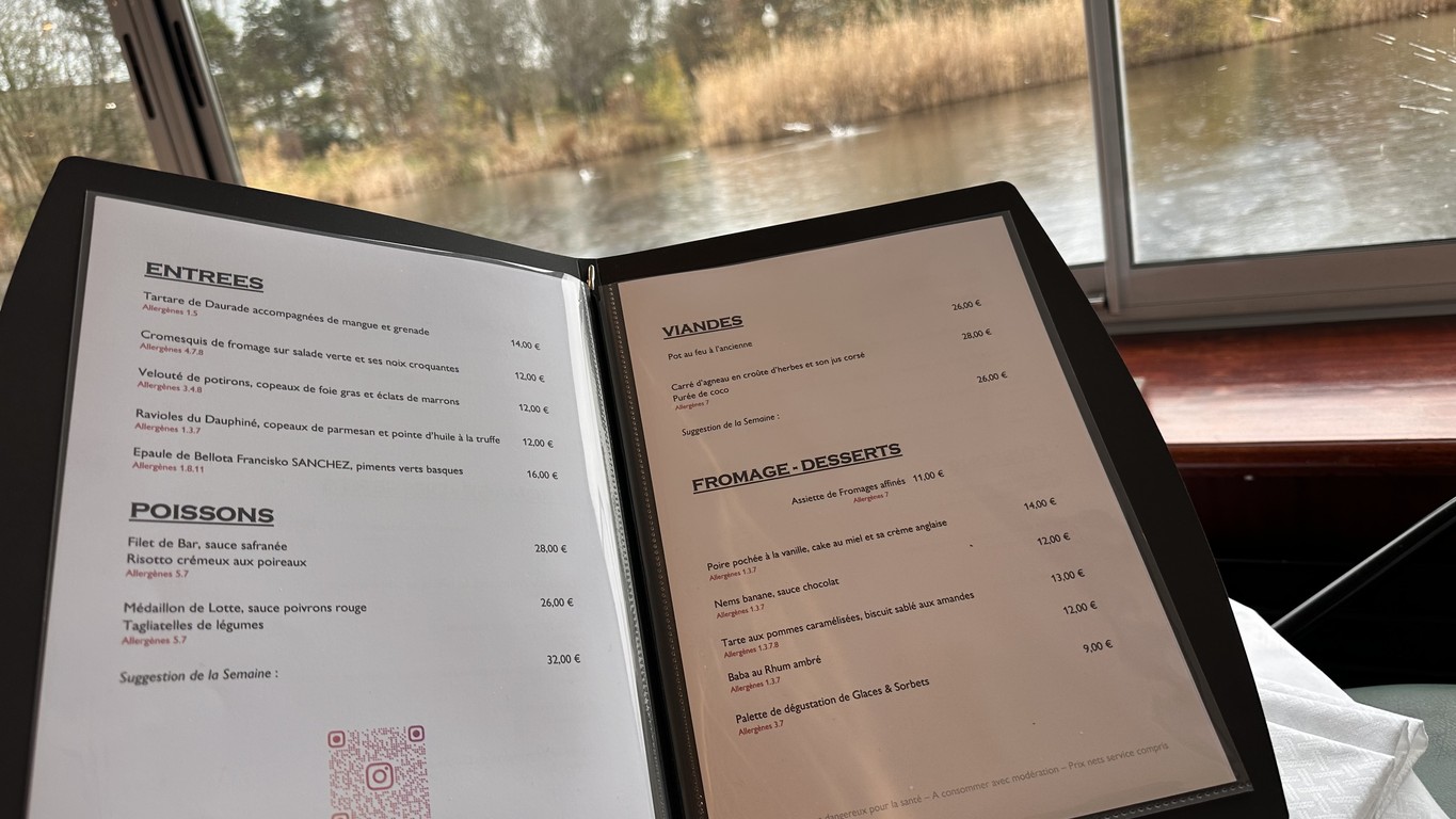 Restaurant Les Chanteraines menu 1
