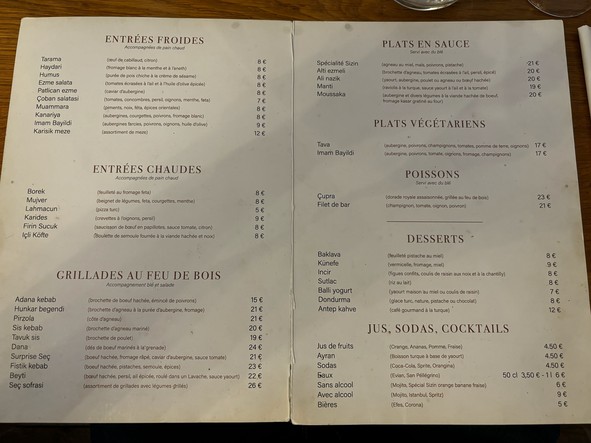 Restaurante Seç - Restaurante Turco en París