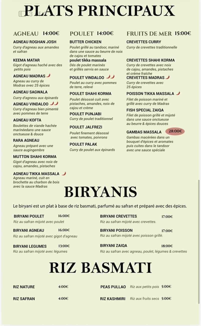 ZAIQA DE PUNJAB CLASSIC RESTAURANT menu 2
